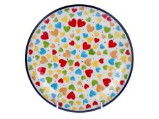Dessertteller 18 cm   Bunte Herzen UNIKAT