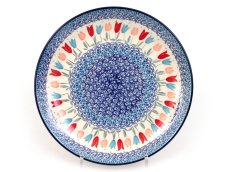 Shallow Plate 25 cm (10") Pink Tulips