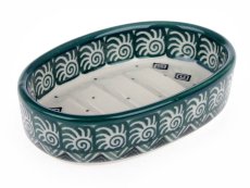 Seifenschale oval 11 cm   Aztec Sonne grüne