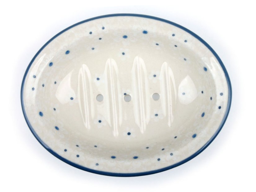 mýdelnička s otvory 14 cm   Sněhové květy