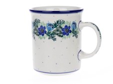 Henkelbecher KLASSIK 0,6 l Blumenkranz blau