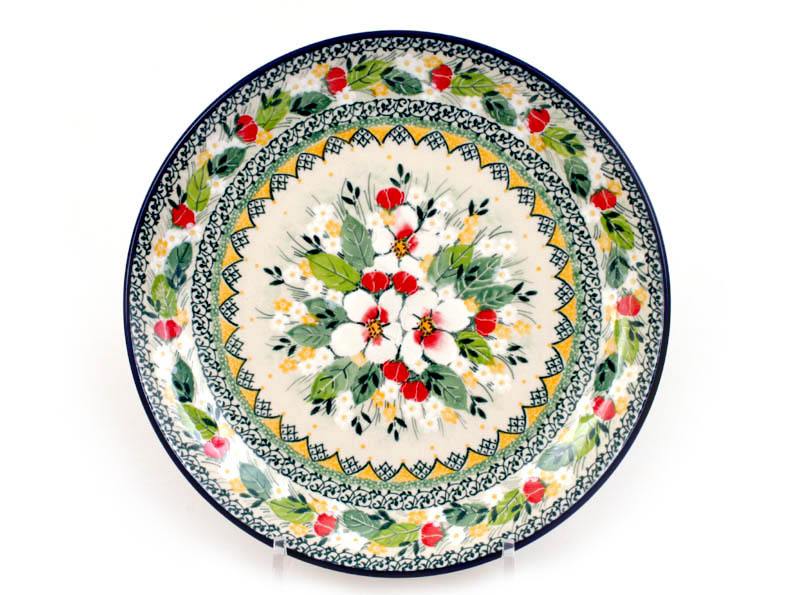 Shallow Plate 25 cm (10")   Apple Blossoms UNIKAT