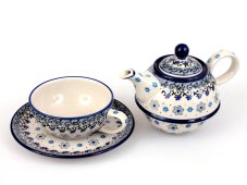 Teekanne & Tasse mit Untertasse 0,6+0,25 l   Bewölkt