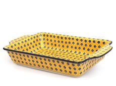 Auflaufform  mit Griffe 33 cm   Gelb