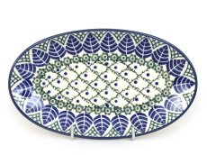 Oval Plate 22 cm (8") Blue Leaves