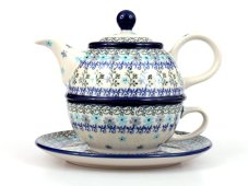 Teekanne & Tasse mit Untertasse 0,6+0,25 l    Türkis