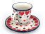 Mocca Cup with Saucer 0,06 l (2 oz)   Red Hearts