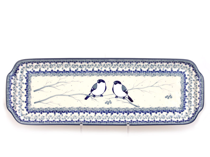 Platter 42 cm (16")   Titmouses in Winter UNIKAT