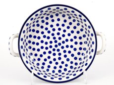 Auflaufform rund mit Henkel 25 cm   Punkte