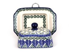 Small Butter Dish 1/8 kg Blue Leaves