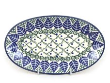 Oval Plate 22 cm (8")   Blue Leaves