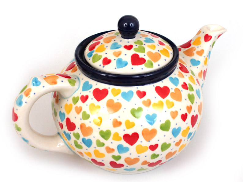 Teapot 1,2 l (40 oz)   Colorful Hearts UNIKAT