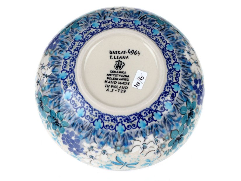 Low Bowl  17 cm (7")   Blue Summer UNIKAT