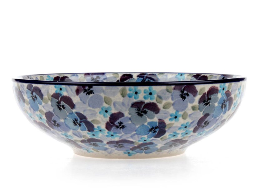 Low Bowl  17 cm (7")   Pansies UNIKAT