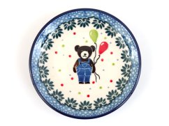Teabag Plate 10 cm (4")   Teddy Bears with Ballons UNIKAT
