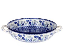 zapékací miska kulatá s uchy 27 cm   Modrá zahrada