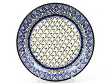 Shallow Plate 25 cm (10") Blue Leaves