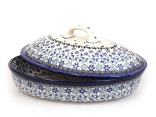 Oval Baking Dish with Lid 31 cm (12") Frozen Meadow