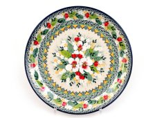 Shallow Plate 25 cm (10") Apple Blossoms UNIKAT