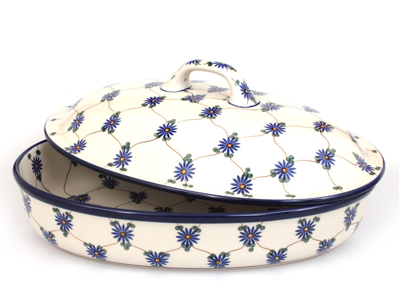 Backform mit Deckel Oval 36 cm   Lattice