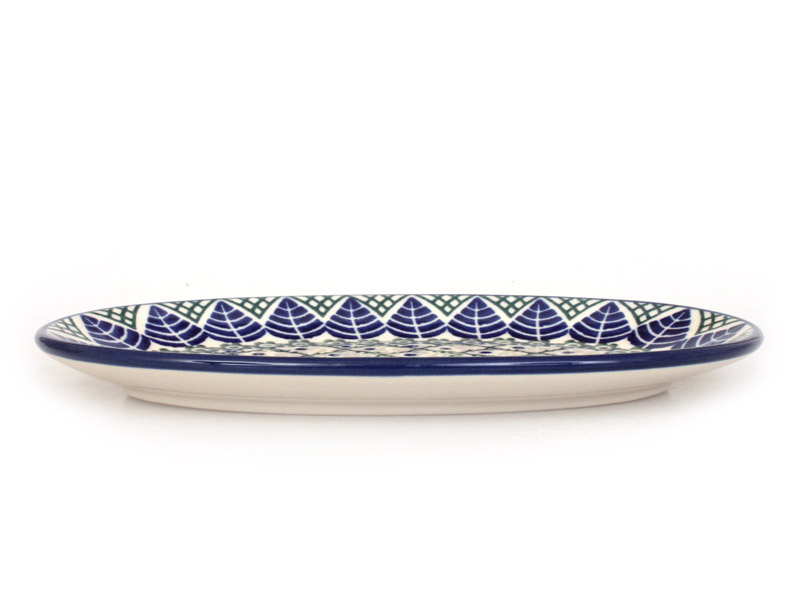 Oval Plate 22 cm (8")   Blue Leaves