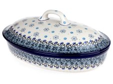 Backform mit Deckel Oval 31 cm   Bewölkt