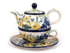 Teekanne & Tasse mit Untertasse 0,6+0,25 l   Iris UNIKAT