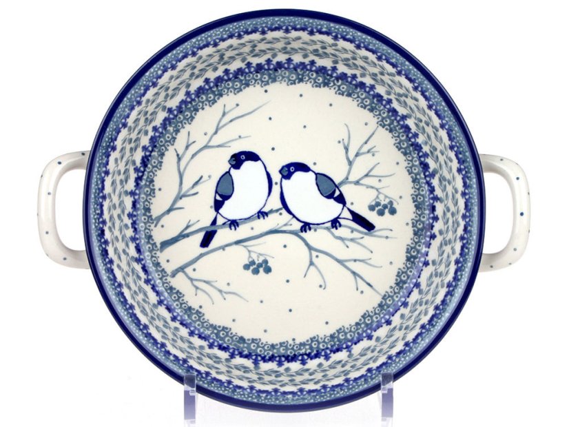 zapékací miska kulatá s uchy 21 cm   Sýkorky  UNIKÁT