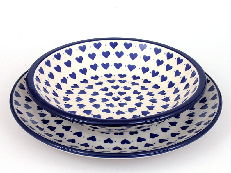 Soup Plate 21 cm (8")   Blue Hearts