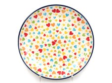 Shallow Plate 25 cm (10")   Colorful Hearts UNIKAT
