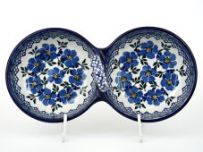 Double Bowl 25 cm   Blue Rose