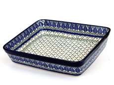 pekáč obdélník velký 31 cm   Modré listy