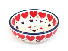Low Bowl  9 cm (3.5")   Red Hearts