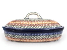 Backform mit Deckel Oval 31 cm   Griechisch