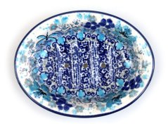 Soap Dish with Holes 14 cm (6")   Blue Summer UNIKAT