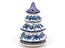 Weihnachtsbaum Windlicht 20 cm   Blaue Rose