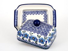 Butter Dish Blue Rose