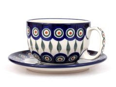 Cup with Saucer 0,35 l (13 oz)   Peacock