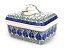 Square Butter Dish   Blue Leaves