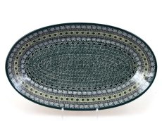 ovál servírovací velký 45 cm   Aztécké slunce zelené