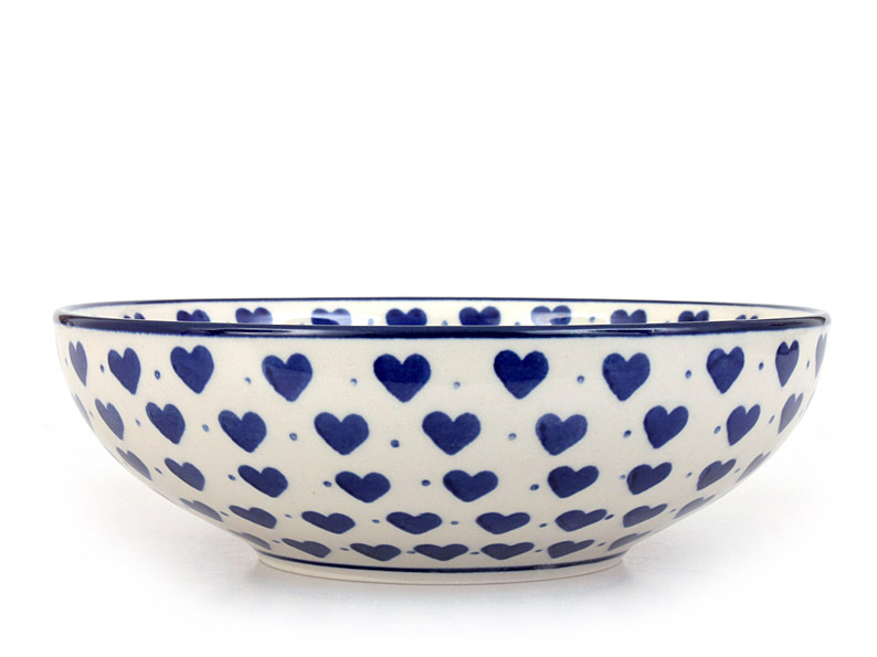Low Bowl  17 cm (7")   Blue Hearts