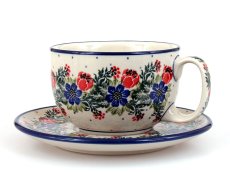 Tasse mit Untertasse 0,35 l   Blumenkranz