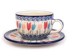 Cup with Saucer 0,2 l (7 oz)   Pink Tulips