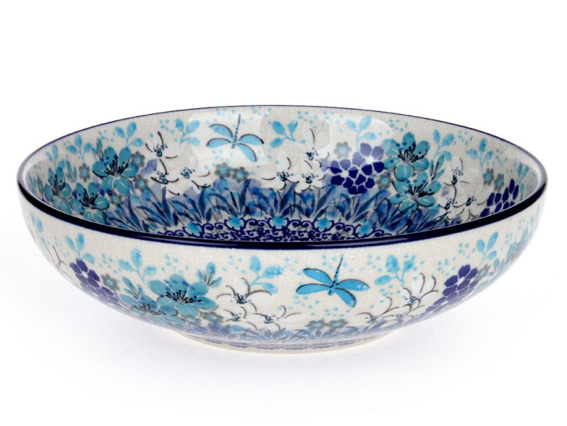 Low Bowl  22 cm (9")   Blue Summer UNIKAT