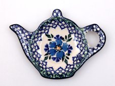 "Jug" Teabag Plate   Blue Rose