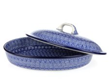 Oval Baking Dish with Lid 36 cm (14")   Lace