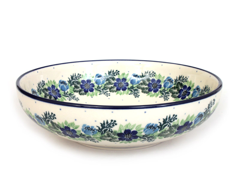 Low Bowl  22 cm (9")   Blue Wreath