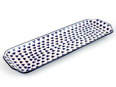 Platte 42 cm   Blaue Herzchen
