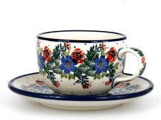 Tasse mit Untertasse 0,2 l Blumenkranz
