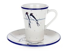 Tasse mit Untertasse 0,13 l   Schwalben UNIKAT